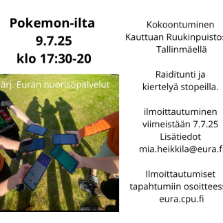 Pokemon-ilta Kauttualla 9.7. klo 17.30-20.00