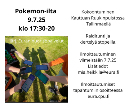 Pokemon-ilta Kauttualla 9.7. klo 17.30-20.00