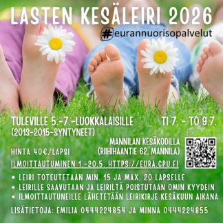 Kesäleiri tuleville 5.-7.- luokkalaisille 7. - 9.7.2026